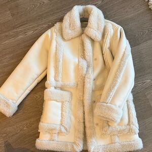 Abercrombie & Fitch Cream Teddy Shearling Jacket